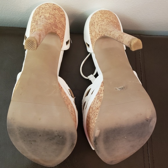 open toe tall white stiletto heels - Picture 4 of 4